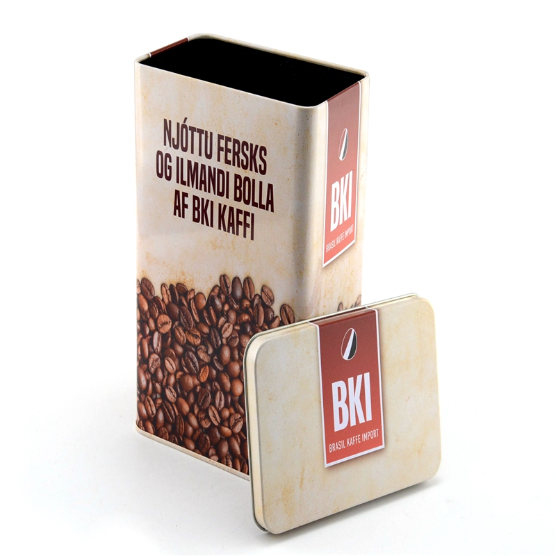 カスタム印刷食品グレードの長方形のコーヒー豆の錫箱